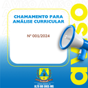 CHAMAMENTO PARA ANÁLISE CURRICULAR Nº 001/2024